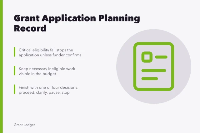 Planning template for England business grant applications from eligibility to claims