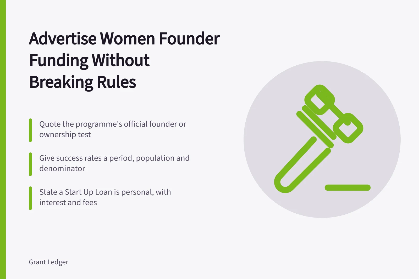 Compliance card on advertising women founder funding under FCA and CAP rules